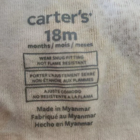 Carters - Sunflower Footed Pajamas Size 18 Months - Picture 7 of 7